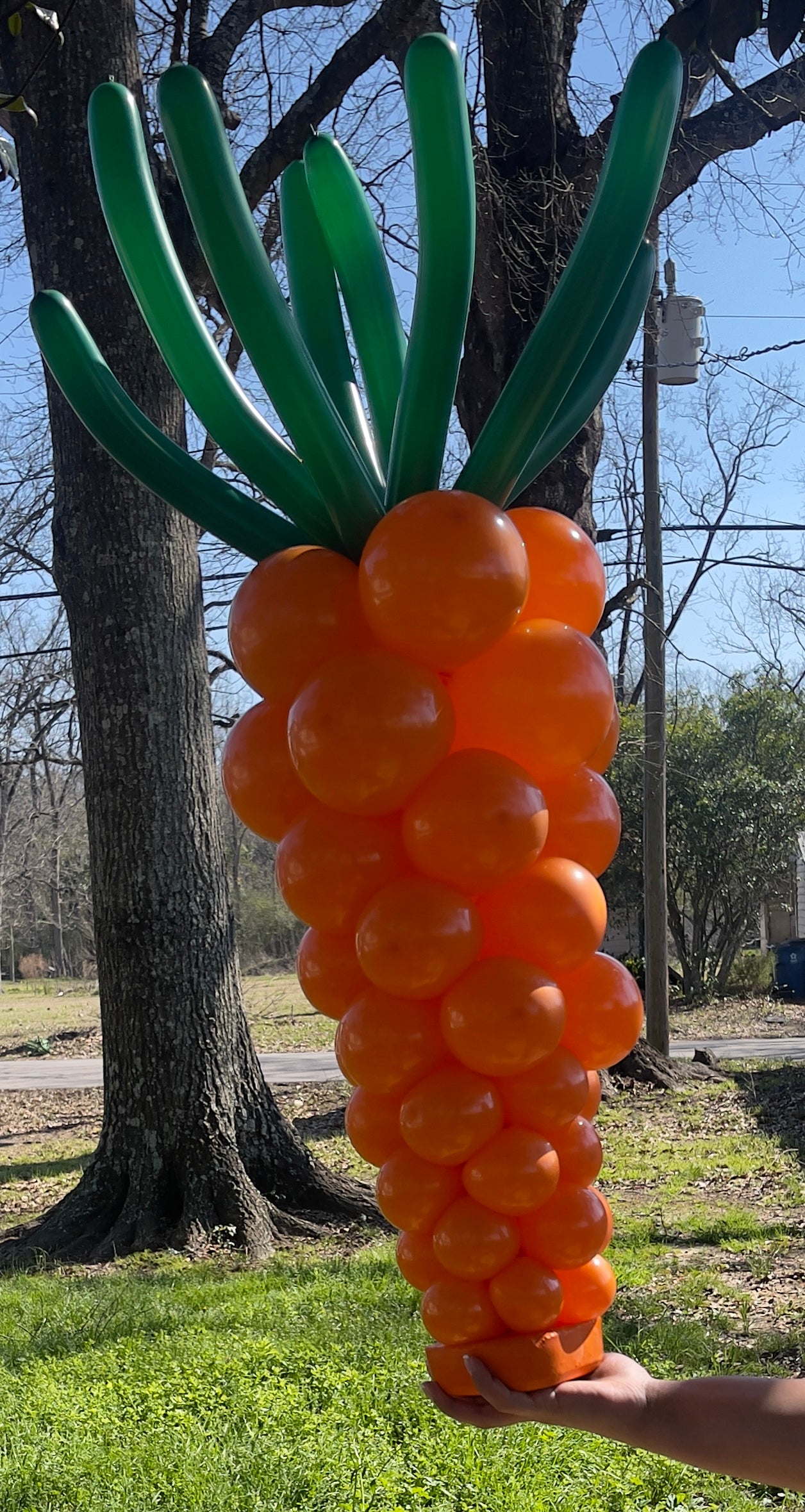 3ft Carrot Tabletop Balloon Column (LOCAL PICK-UP/DELIVERY ONLY)