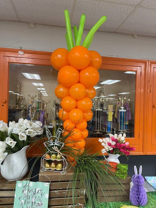 3ft Carrot Tabletop Balloon Column (LOCAL PICK-UP/DELIVERY ONLY)